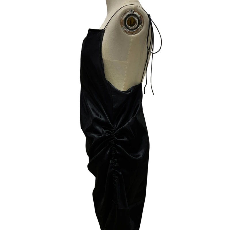 

Summer Sexy Mini Dress 2020 Fashion Women Solid Color Spaghetti Straps Backless Sleeveless Dresses