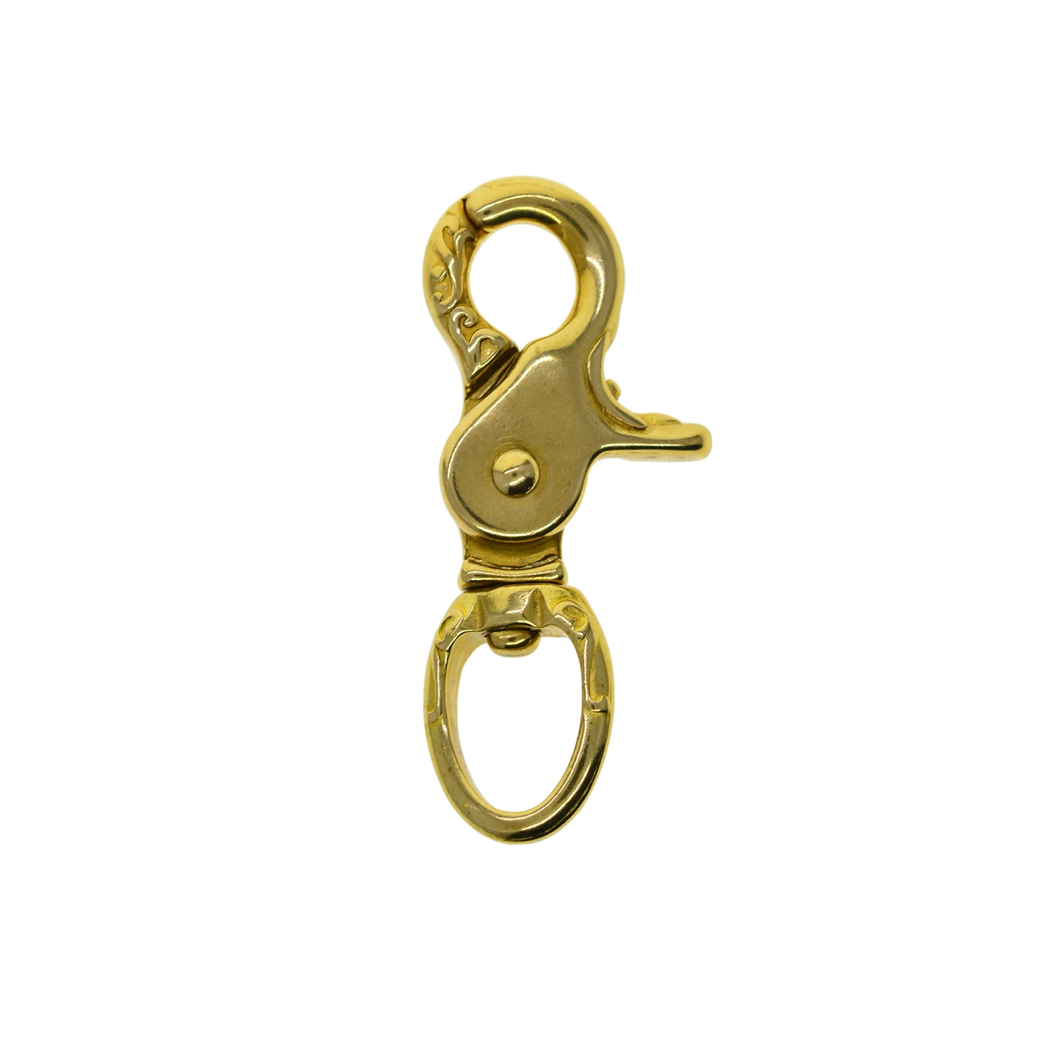 Твердая латунь оснастка поворотным спусковым брелок с крючками застежка-краб 0 5