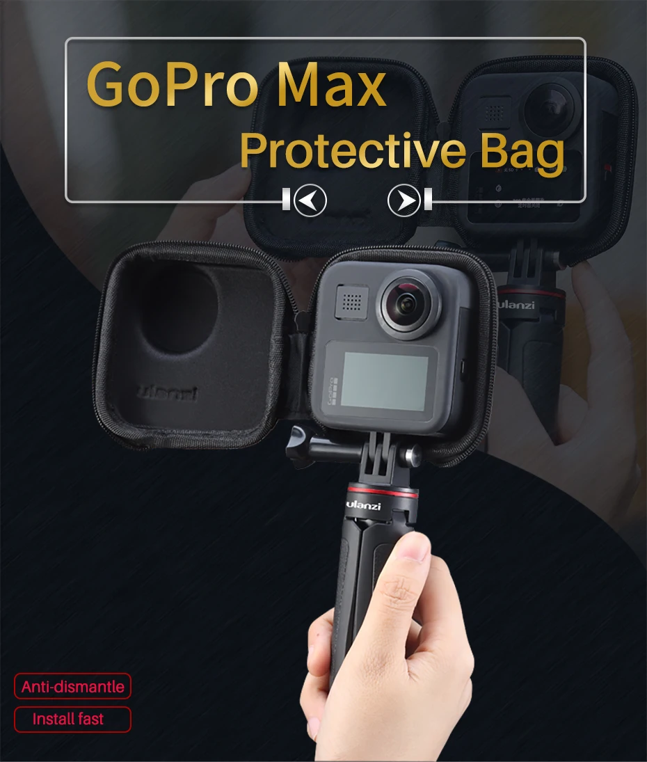 Ulanzi Мини Портативная сумка для хранения Коробка для Gopro Max жесткий Дорожный Чехол для Gopro Max