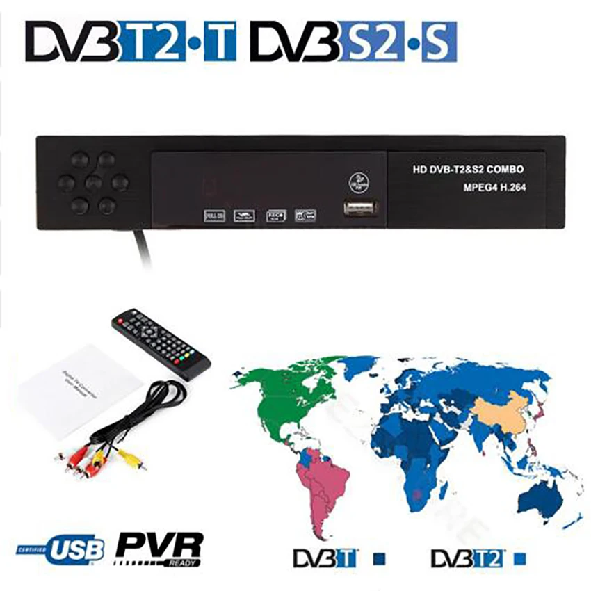 DVB-T2 DVB-S2 HD цифровой эфирный приемник телевизионный преобразователь DVB T2 + S2-цифра