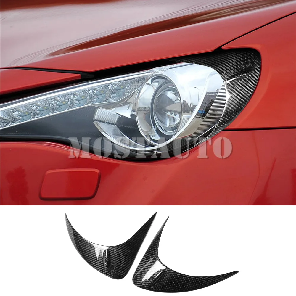 For Subaru BRZ Real Carbon Fiber Exterior Headlight Cover Eyelid Eyebrow Trim 2012-2020 Car Accessories