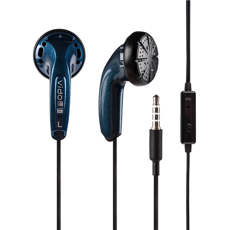 WOOEASY DIY VIDO наушник динамический бас с плоской головкой HIFI в ухо наушник белый черный