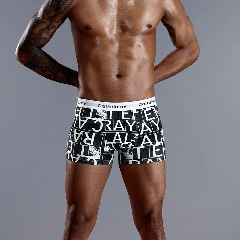 

Hot 4 Pieces / Box of Breathable Cotton Men Underwear Large Size Skin-friendly underpants Mens Comfortable Printing Man Panties
