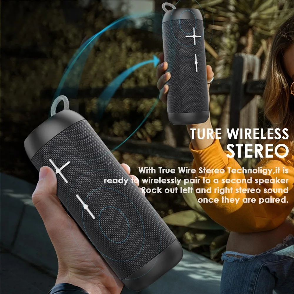 Беспроводной Bluetooth динамик s IPX6 Водонепроницаемый сабвуфер TWS соединение Динамик