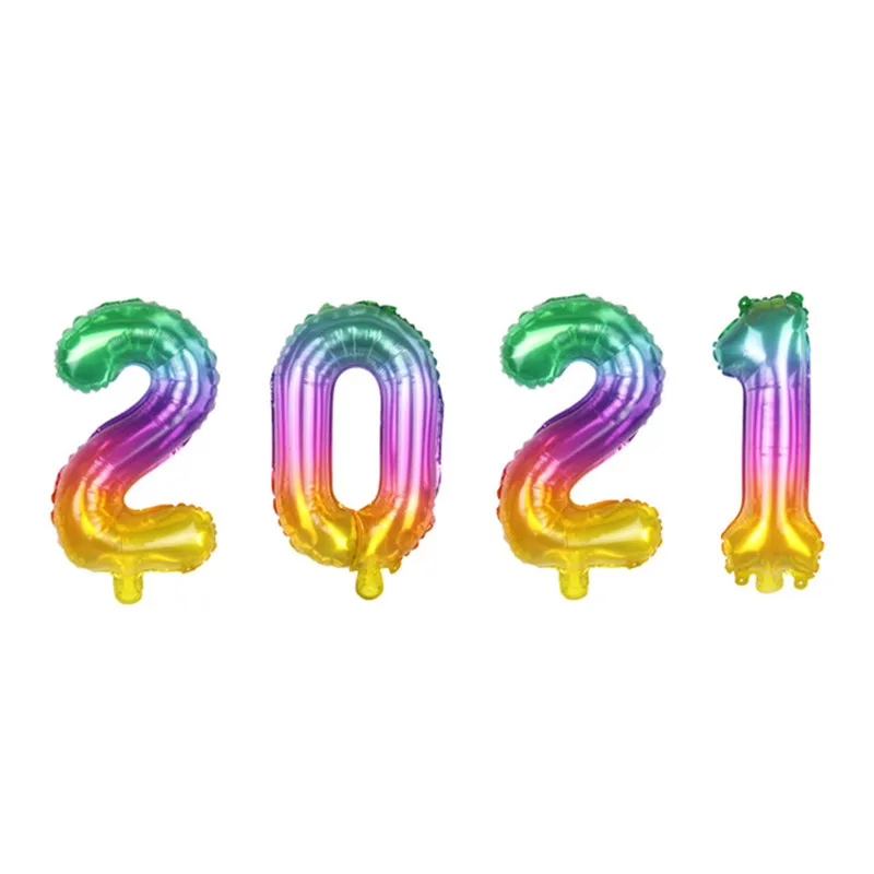 4 шт 16 дюймов 2021 количество фольги шары золото серебро Globos Navidad с Рождеством шар 2020