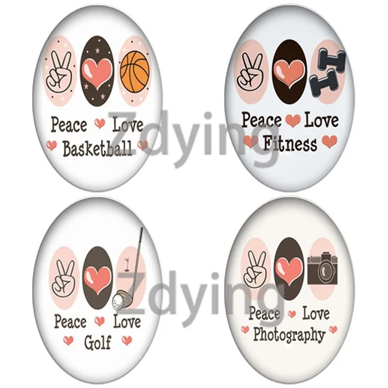 Zmo Peace ЛЮБОВЬ фитнес Баскетбол Гольф фотография овальной формы стеклянный