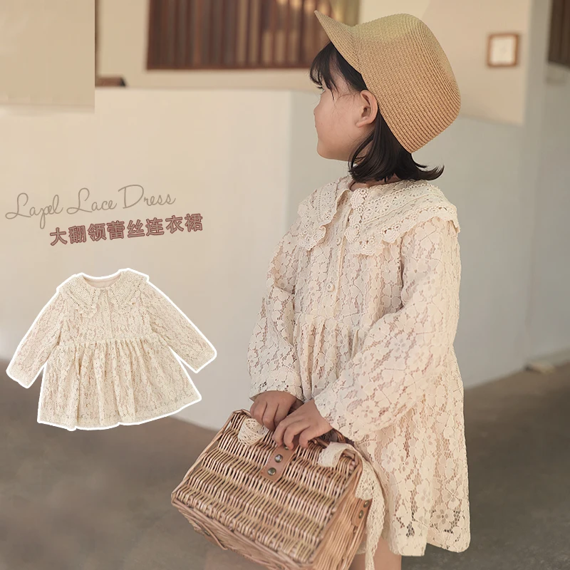 Новинка 2020 весенне-осеннее платье для маленьких девочек детское кружевное