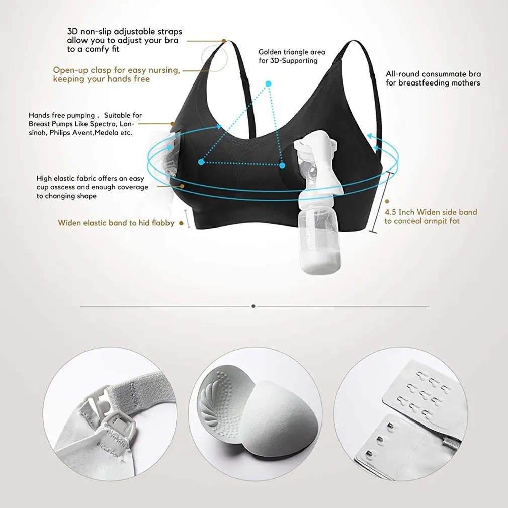 

Maternity Bra Breast Pump Special Nursing Bra Hand Free Pregnancy Clothes Breastfeeding Accessories Pumping Bra Can Wear All Day