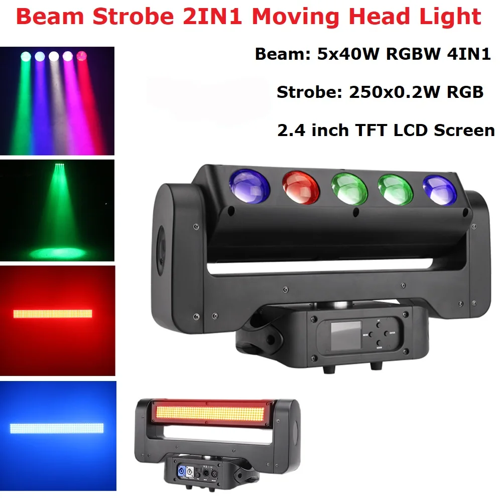 300 Вт светодиодный Lyre Moving Head Litght 5X40 RGBW Луч + 250X0 2 RGB Стробоскоп сценический