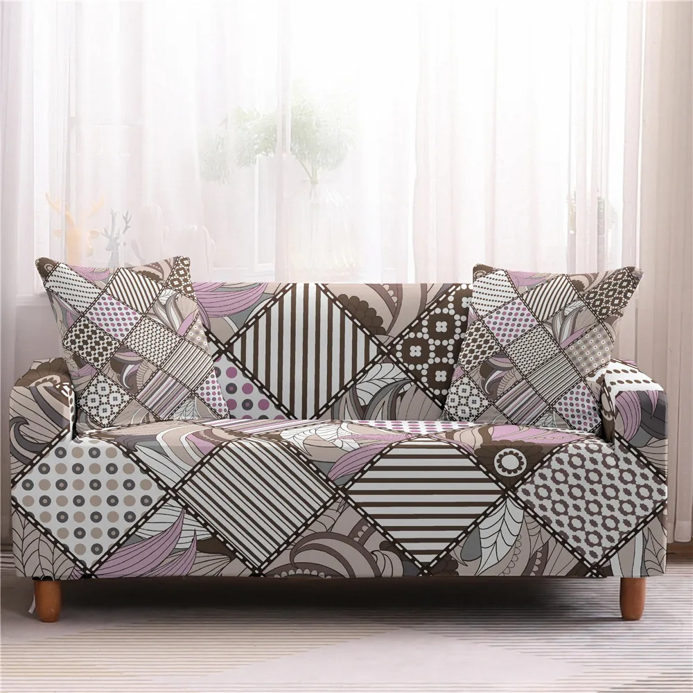 Эластичные Чехлы для дивана с цветочным принтом нескользящий чехол полностью