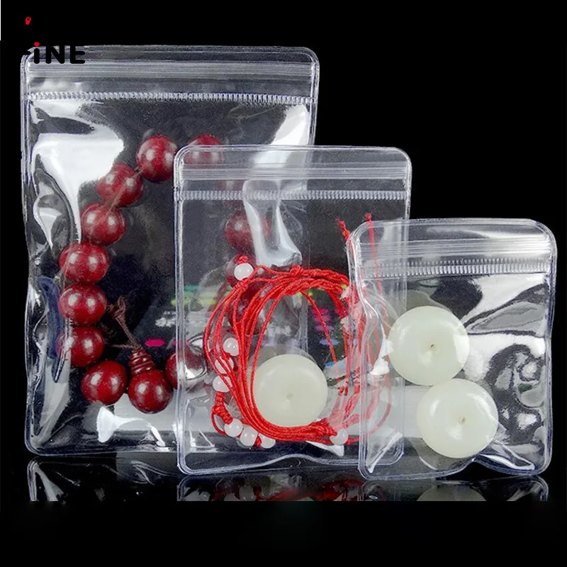 

Jewelry Ziplock Reclosable Plastic Poly Clear Bags 100pcs/lot Earrings bracelets pearls transparent Zip Lock bag storage pouches