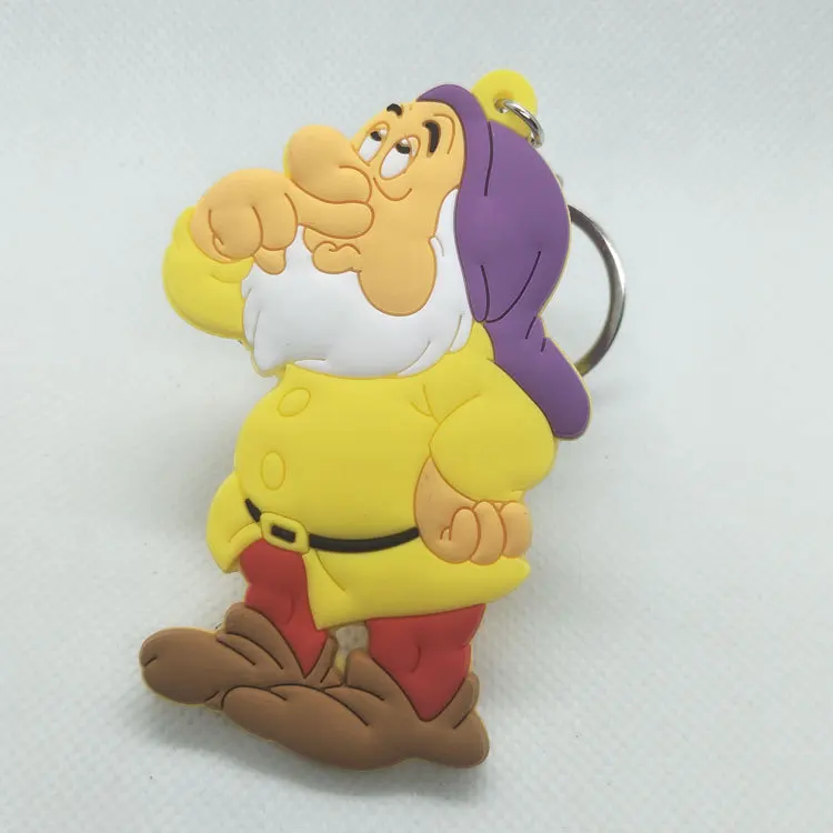 6 Аниме Белоснежка брелок ведьма королева Dopey застенчивый Sneezy Grumpy Sleepy милый забавный мультфильм ПВХ брелок кулон ювелирные изделия подарок - Цвет: 6