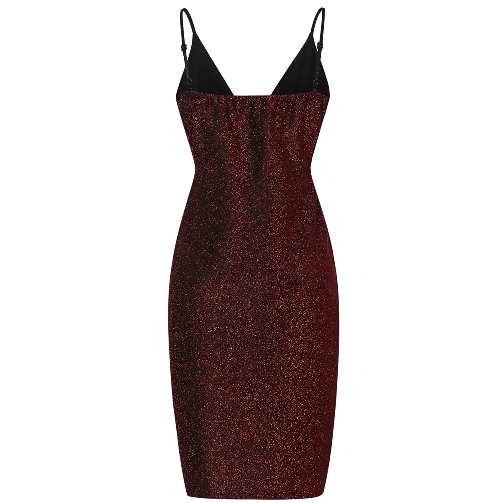 Леди блестками однотонная Цвет с v образным вырезом сексуальное Разделение