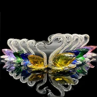 6 colors swan crystal glass figurine collection diamond swan animal paperweight table ornament decor kids birthday gifts