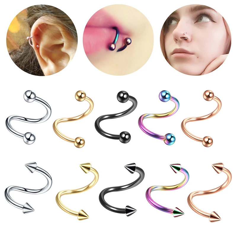 

1PC Punk Stainless Steel Lip Ring C Clip Fake Nose Ring Earring Helix Rook Tragus Faux Septum Body Piercing Jewelry