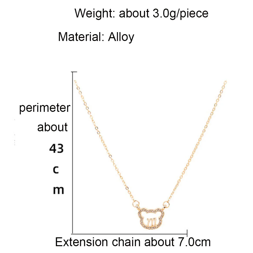 

Sweet and romantic cute bear pendant necklace female simple design sense ins cold style clavicle chain new