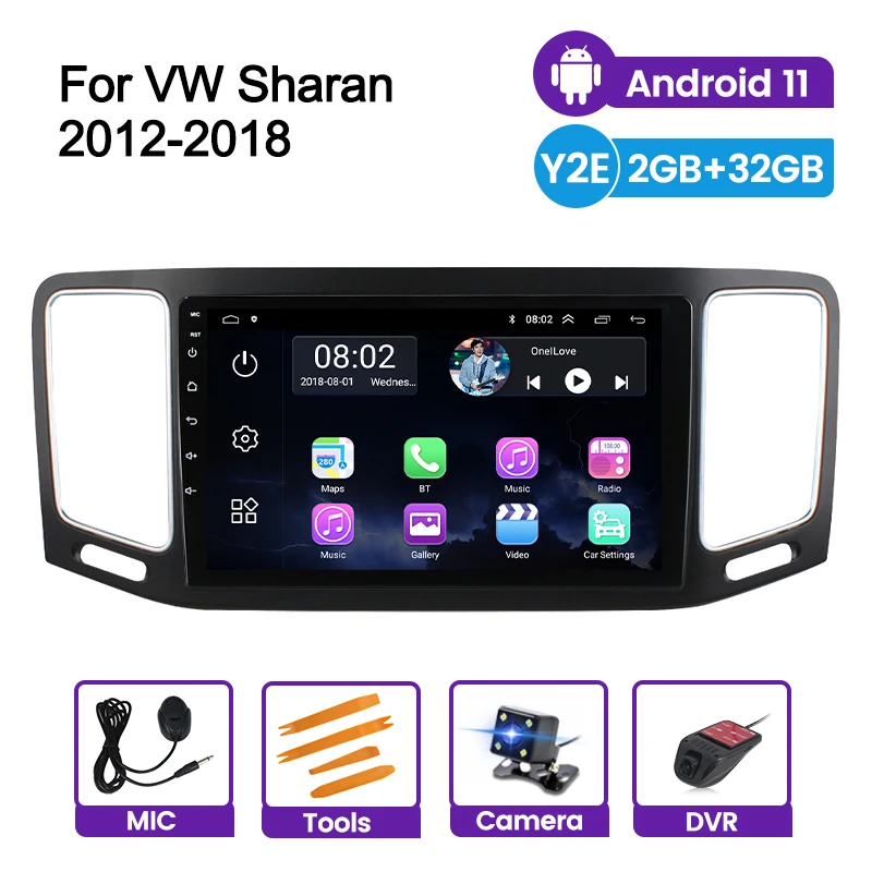 Автомобильный мультимедийный плеер android 2 Din для Volkswagen VW Sharan 2012-2018 SWC Wifi Аудио экран