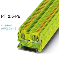 10pcs type fast wiring arrangement connector din rail combined push in spring screwless terminal block pt 2 5pe