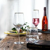 creative glass wine glasses home hammered goblet red wine glass diamond champagne glass wine glasses