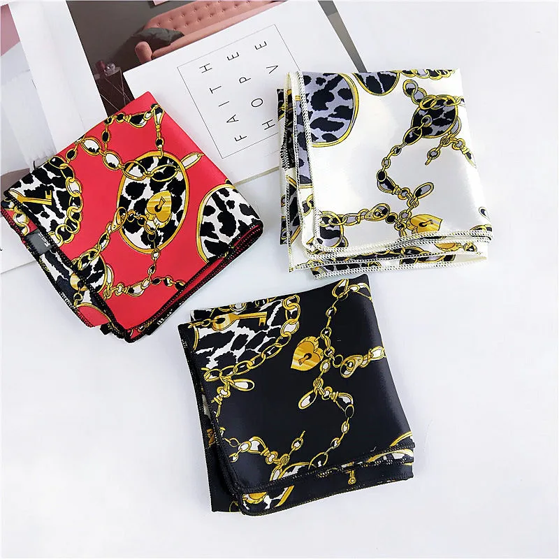 Шелковые шарфы для головы роскошный красный шарф зеленая бандана волос женские |