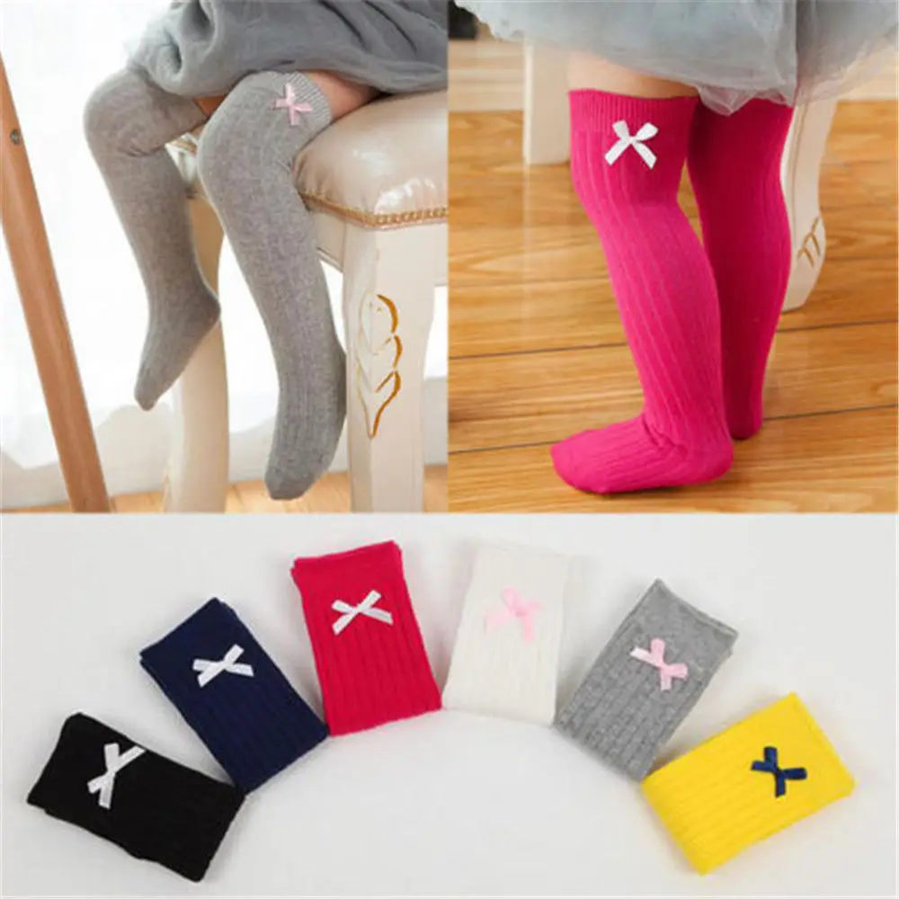 Новинка хлопковые детские чулки с бантом штаны трикотажные колготки милые для