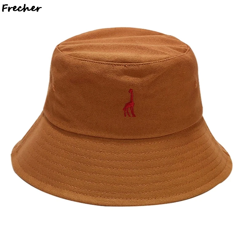 Панама Складная унисекс с вышитым жирафом пляжная шляпа от солнца головной убор