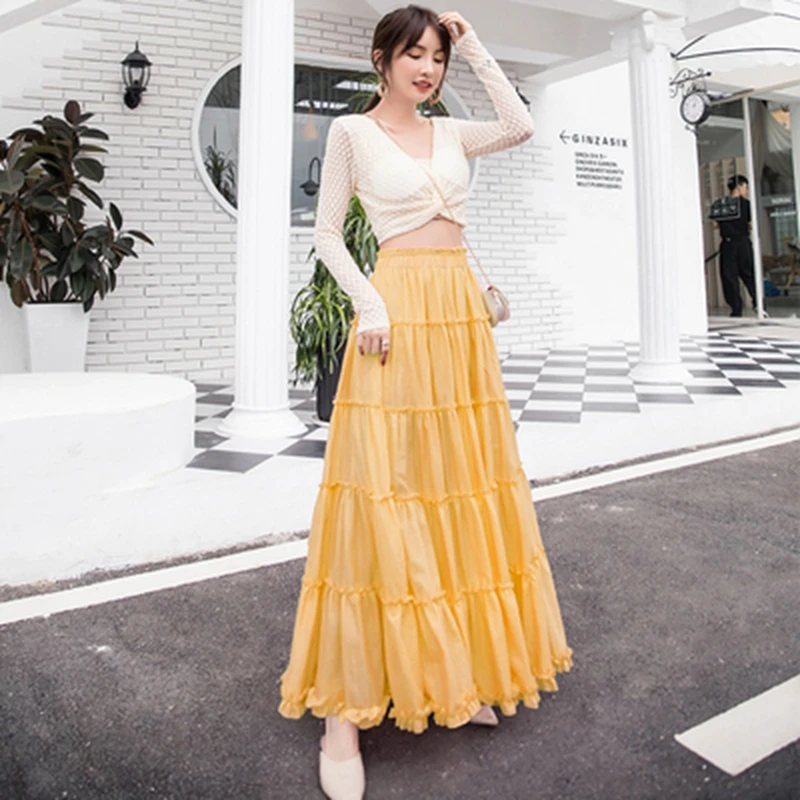 Юбка Женская длинная в богемном стиле Модная хлопковая свободная винтажная