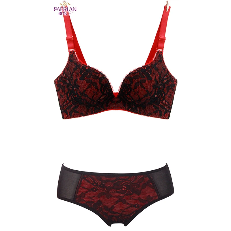 PAERLAN Push Up Vice Milk Deep V Sexy Lingerie Lace Comfortable Bra Sets Underwear Ladies Seamless Wire Free Zero Bound Bra