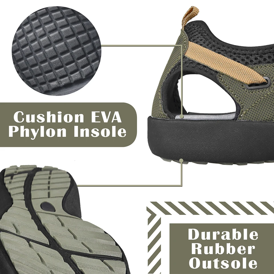 Сандалии мужские из искусственной кожи Нескользящие быстросохнущие для пляжа