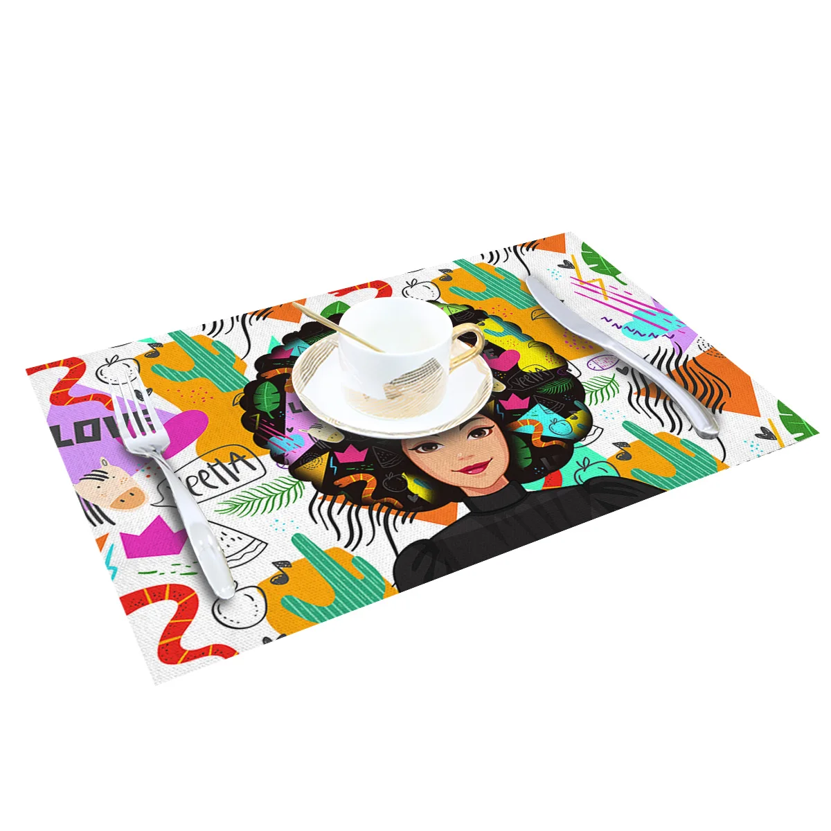 4 6 штук в партии комплект Коврики на стол для сна ряда головка каракули