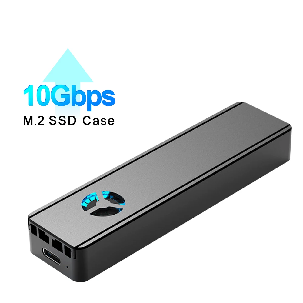 Rocketek M2 SSD Case NVME Enclosure 10Gbps M.2 to USB Type C 3.1 Adapter for PCIE NGFF M/B&M Key Disk Box