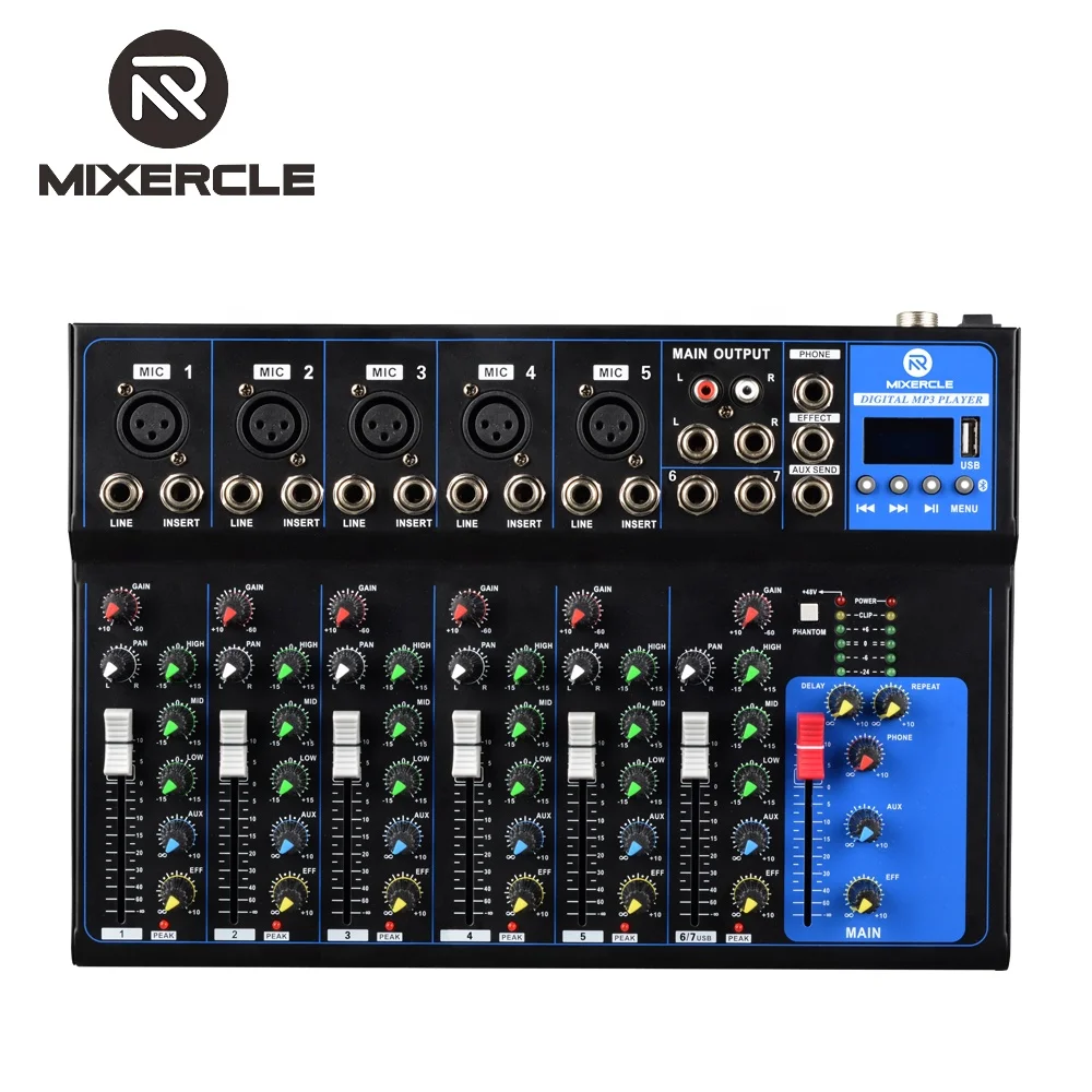 

F7 USB Mini Mixer Console With LCD Display, Professional Digital Audio Mixer