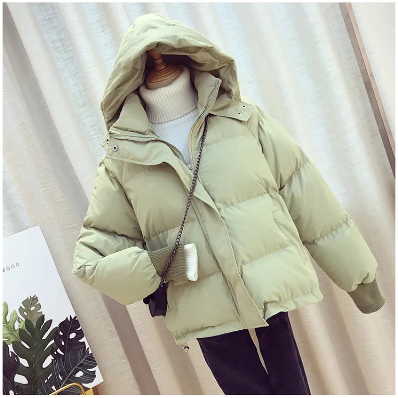 

2022 Fashion Women Parkas Zipper Thickened Clothing for Women Hooded Collar Solid Long Sleeve Clothes Female Pocket Basic Parkas