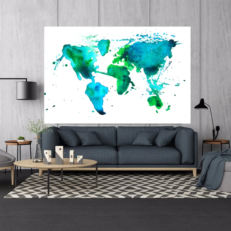 Карта мира акварелью постер холст картины принты настенные для гостиной Декор