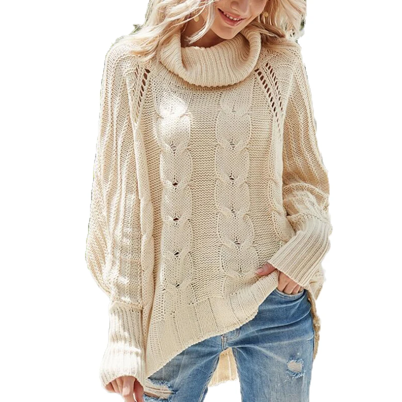 

Женский свитер-водолазка Fanco, Свободный пуловер с рукавами «летучая мышь», Осень-зима 2020