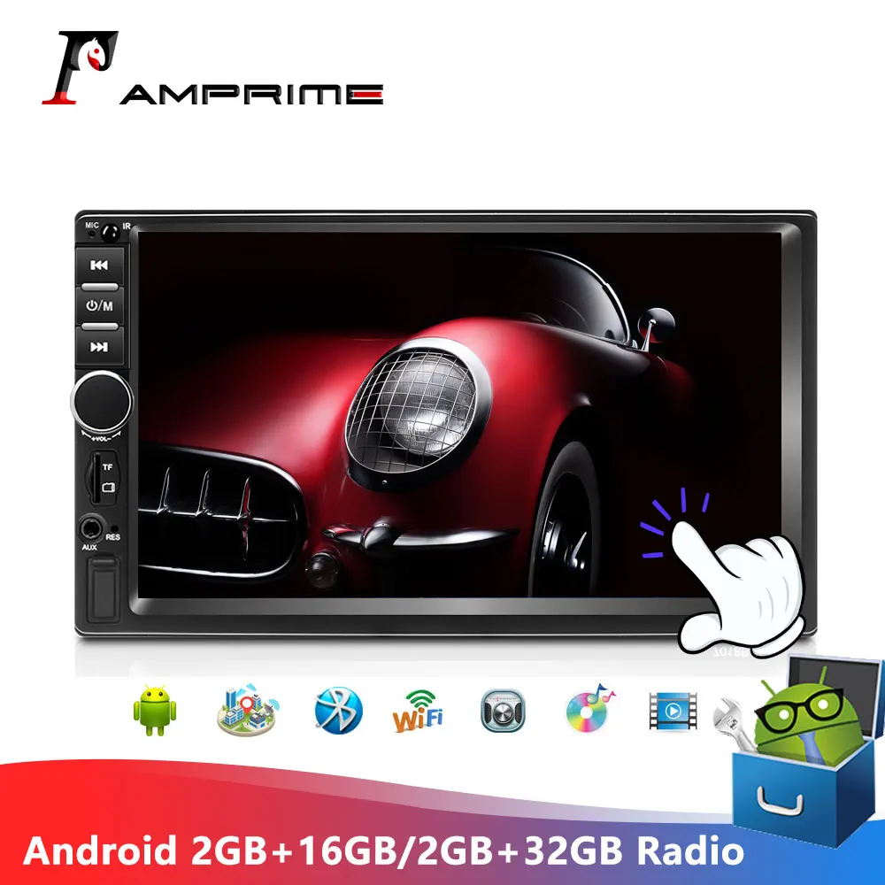 

AMPrime Android Car Radio Autoradio 7" 2 Din 2GB+ROM/2GB+32GB Multimedia Player Stereo MirrorLink 2din Cassette Recorder