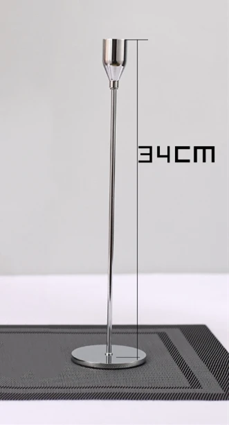 34cm silver 1 шт. Креативные Свадебные подсвечники, вечерние подсвечники для дома, гостиной, 4 цвета - Цвет: 34cm silver