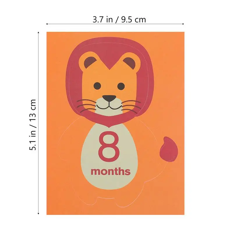 

24Pcs Baby Girls and Boys Milestone Decals Animal Theme Stickers Photo Props