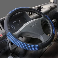 pu leather auto steering wheel cover bus truck car for diameters 36 38 40 42 45 47 50 cm 3d non slip wear resistant car styling