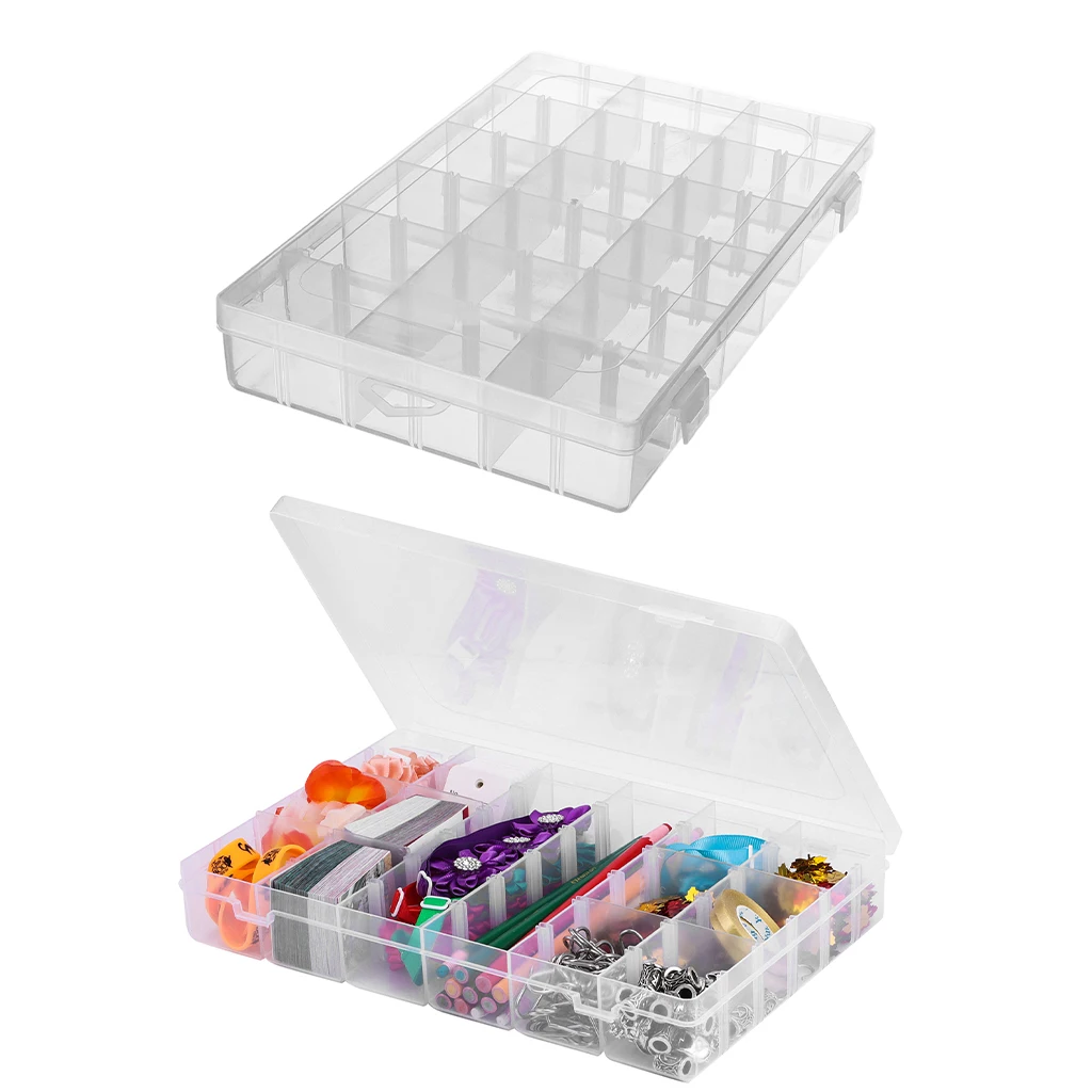 

Практичный пластиковый контейнер с 18 отделениями, коробка для хранения ювелирных изделий, серег, бусин, винтов, держатель, чехол, органайзер...