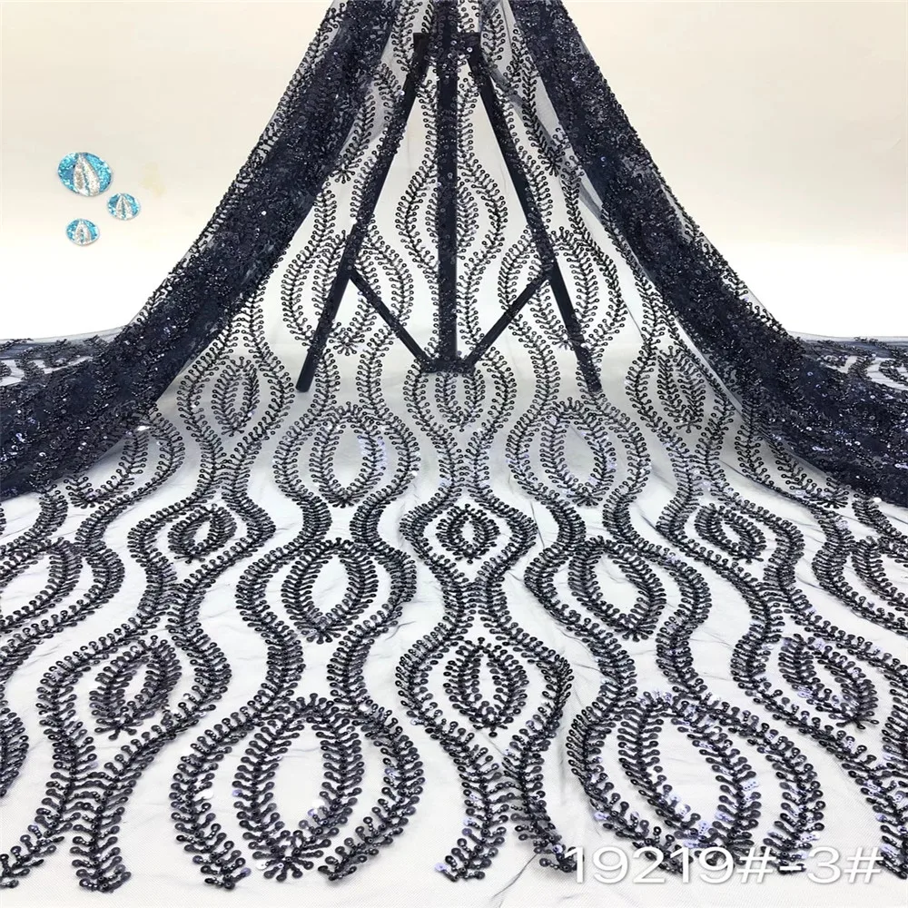 

Nigerian Mesh Lace Fabric Top Selling Sequins Lace Fabrics High Quality African French Tulle Lace Fabric For Dress XB210-316