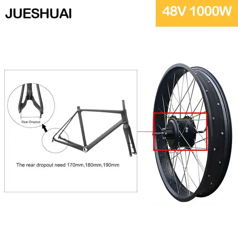 Verkauf 48v 1000w Elektrische Fahrrad Fett Motor Rad Hohe Leistungsstarke Hinten Hub Motor Elektrische Fahrrad Statten Teile Für 20