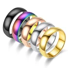 Электронная коммерция Популярные 6 мм Простая пластина кольцо titanium стали кольцо в Корейском стиле Простые нержавеющая сталь Любители ювелирных изделий titanium стальное кольцо
