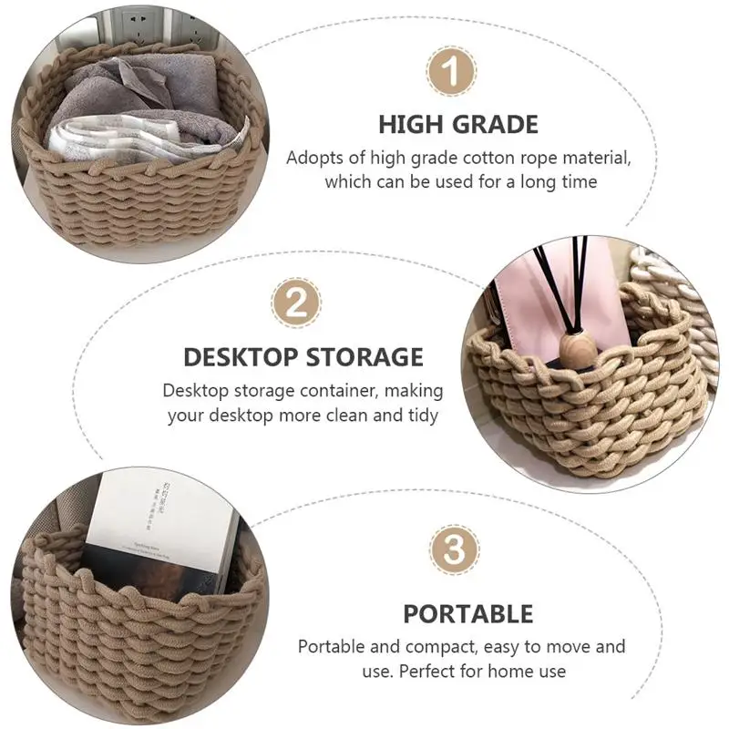 

1PC Nordic Style Storage Basket Desktop Makeup Home Storage Box Office Sundrise Storage Basket Supplies(Random Color)