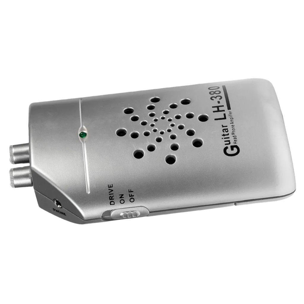 

Portable Metal 3W Headphone Amplifier Loudspeaker Silver for Guitar Bass Accessory