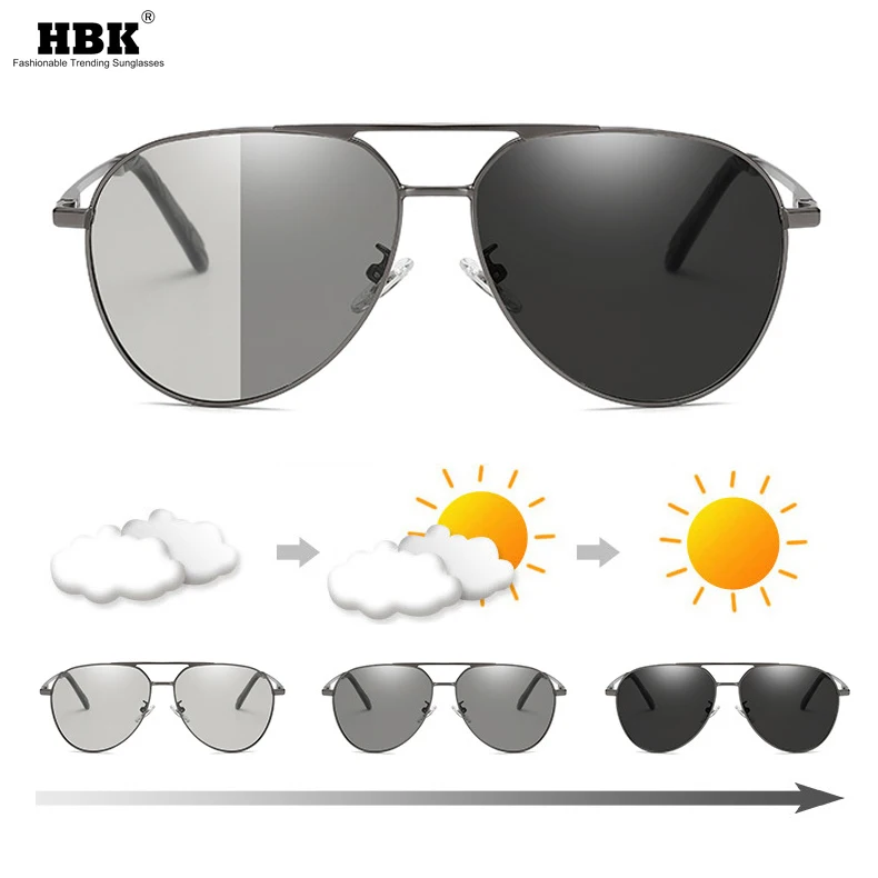 Солнцезащитные очки HBK мужские фотохромные Поляризационные солнечные дневного и