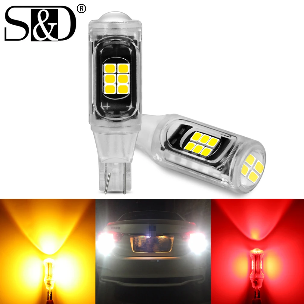 

2pcs Super Bright T15 W16W WY16W 912 921 Car Led Reverse Lights High Power 16 SMD 2835 Auto Brake Lights Tail Lens Bulbs Canbus