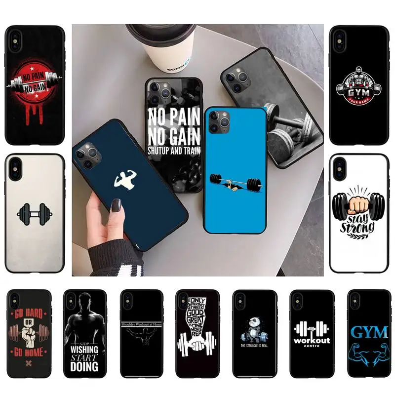 Bodybuilding Gym Fitness Phone Case for iPhone 11 12 13 mini pro XS MAX 8 7 6 6S Plus X 5S SE 2020 XR case