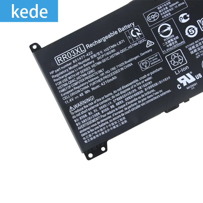 Kede оригинальный ноутбук батарея RR03XL для hp ProBook 430 440 450 455 G4 470 серии HSTNN-PB6W HSTNN-UB7C