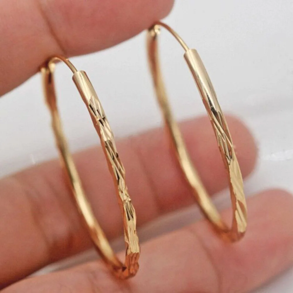 Yobest 1Pair Fashion Gold color Women Girl Trendy Large Hoop Earrings Big Smooth Circle Brand Loop Jewelry | Украшения и